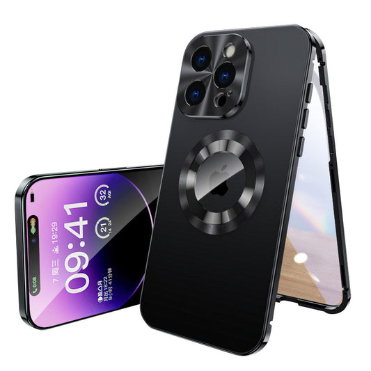 Metal Magnetic Anti-Peeping Phone Case for iPhone 12-17 Series