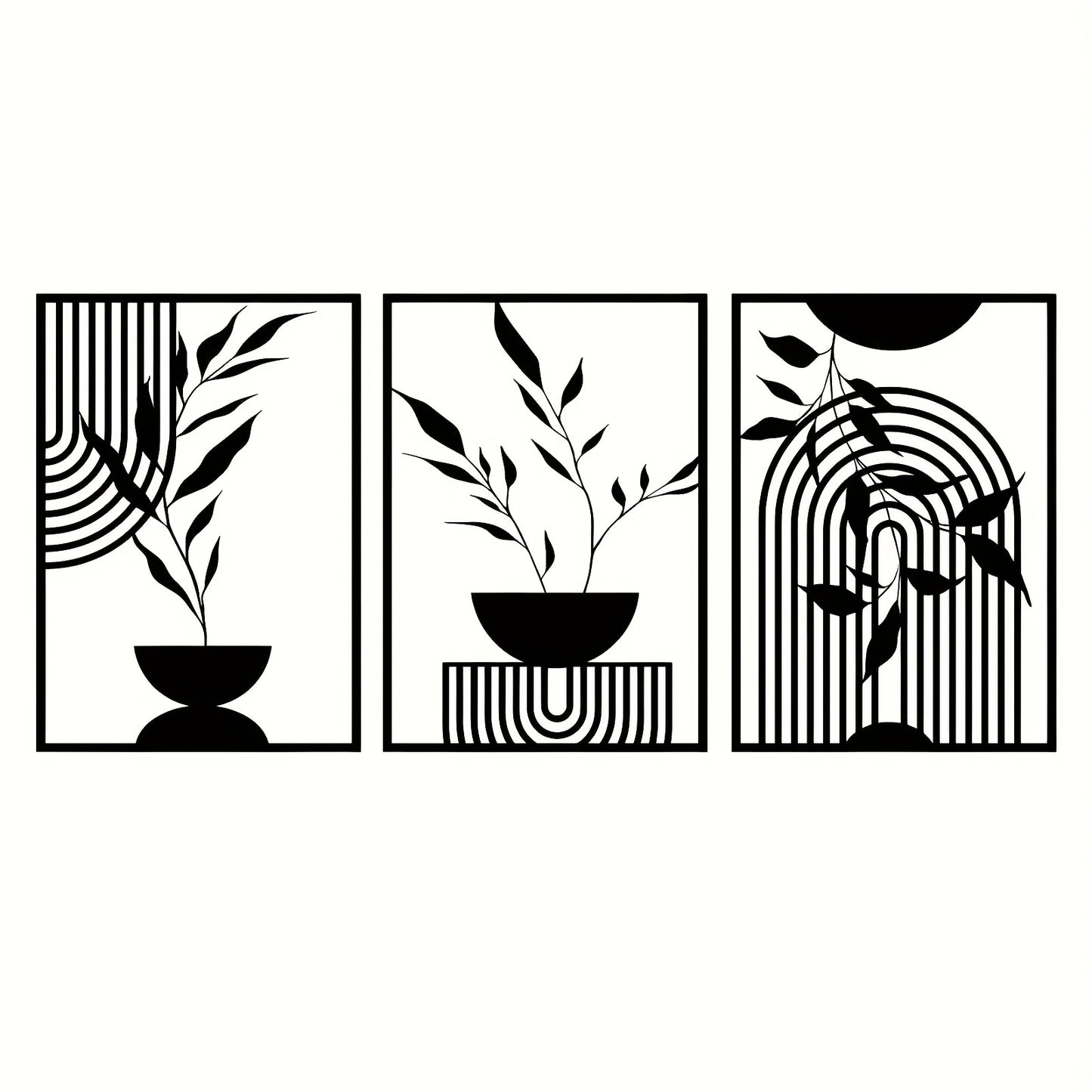Metal Minimalist Abstract Wall Art Line Drawing Wall Decor