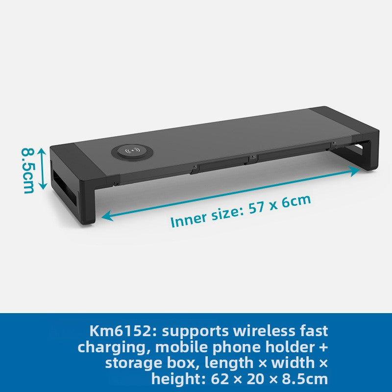 Metal Monitor Stand with Wireless Charging and USB Hub