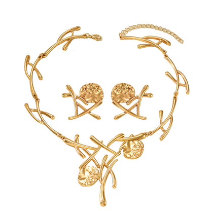 Metal Necklace and Earrings