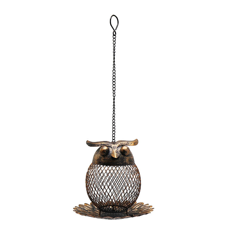 Metal Owl Bird Feeder