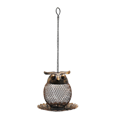 Metal Owl Bird Feeder