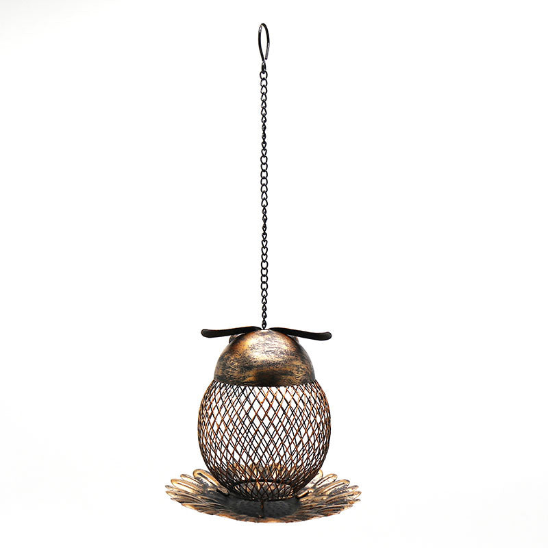 Metal Owl Bird Feeder