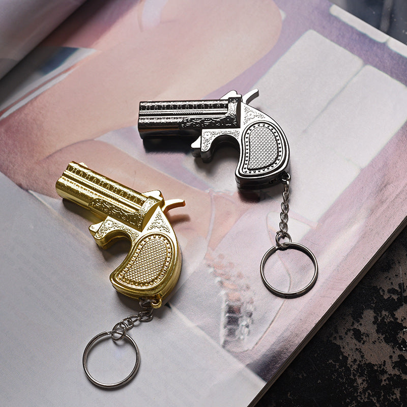 Metal Pistol Lighter with Keychain