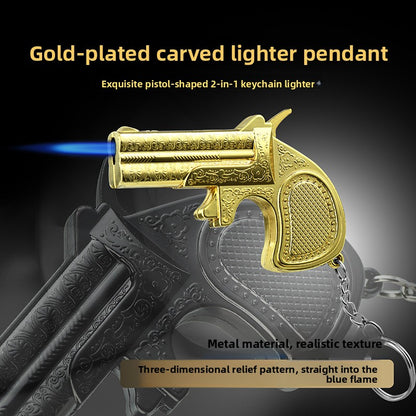Metal Pistol Lighter with Keychain