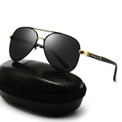 Metal Polarized Sunglasses Retro Large Frame Driving Glasses