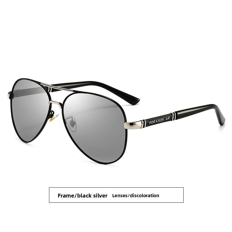 Metal Polarized Sunglasses Retro Large Frame Driving Glasses