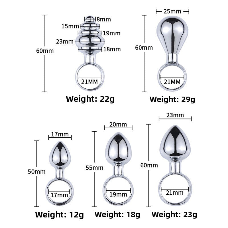 Metal pull ring anal plug