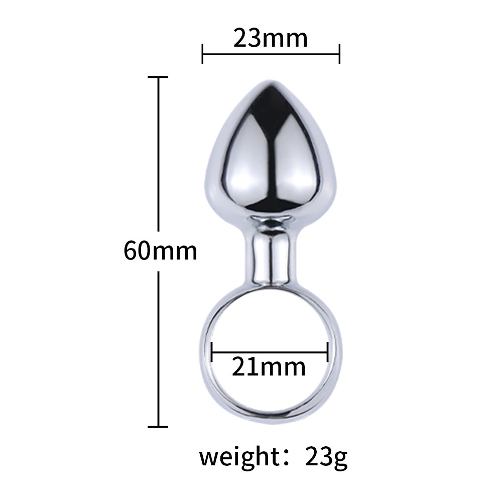Metal pull ring anal plug