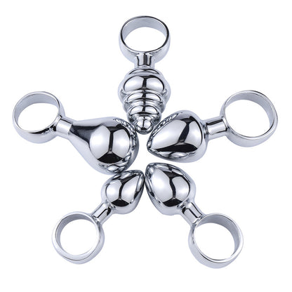 Metal pull ring anal plug