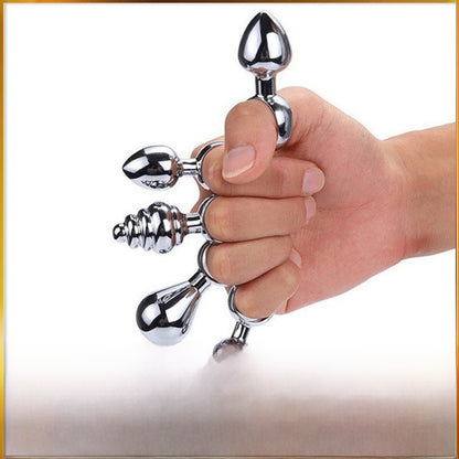 Metal pull ring anal plug