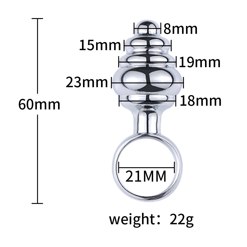 Metal pull ring anal plug