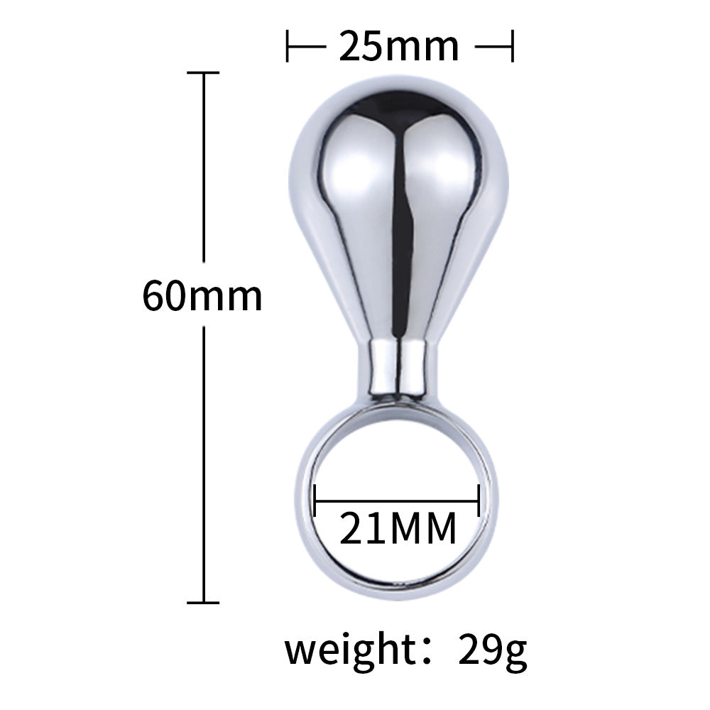 Metal pull ring anal plug
