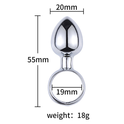Metal pull ring anal plug