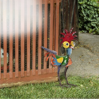 Metal Rooster Statue
