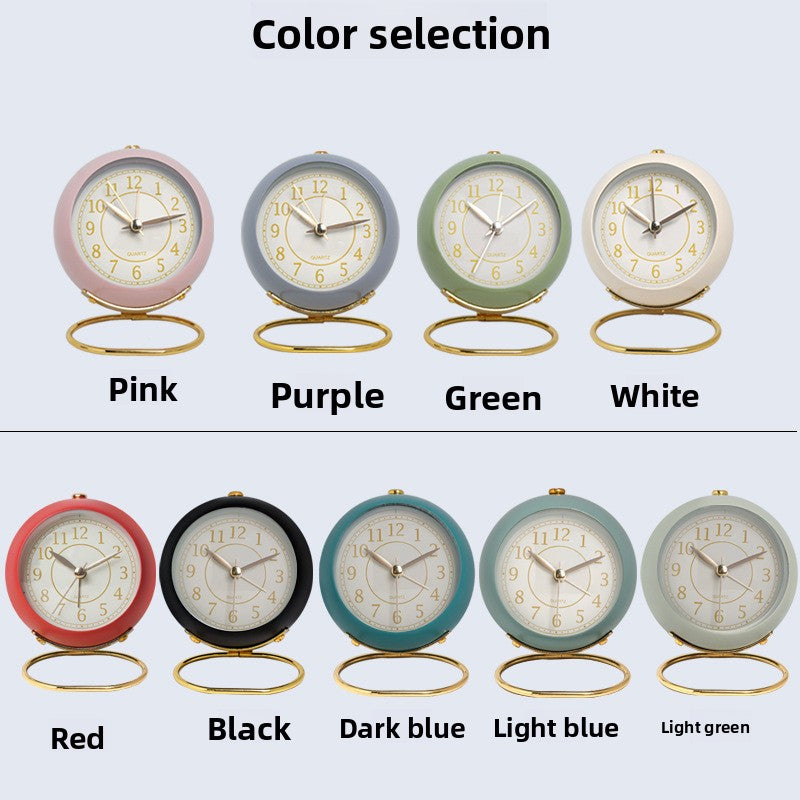 Metal Silent Quartz Alarm Clock
