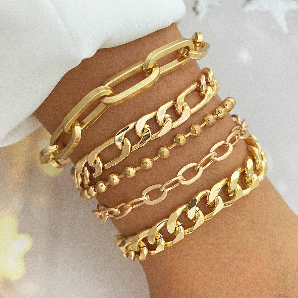 Metal six-piece bracelet set