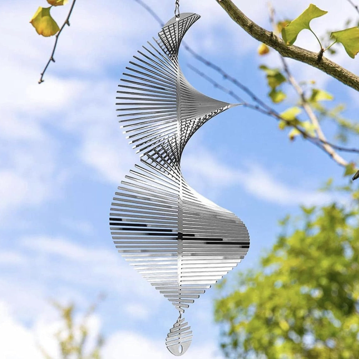 Metal Spiral Wind Spinner Garden Decor