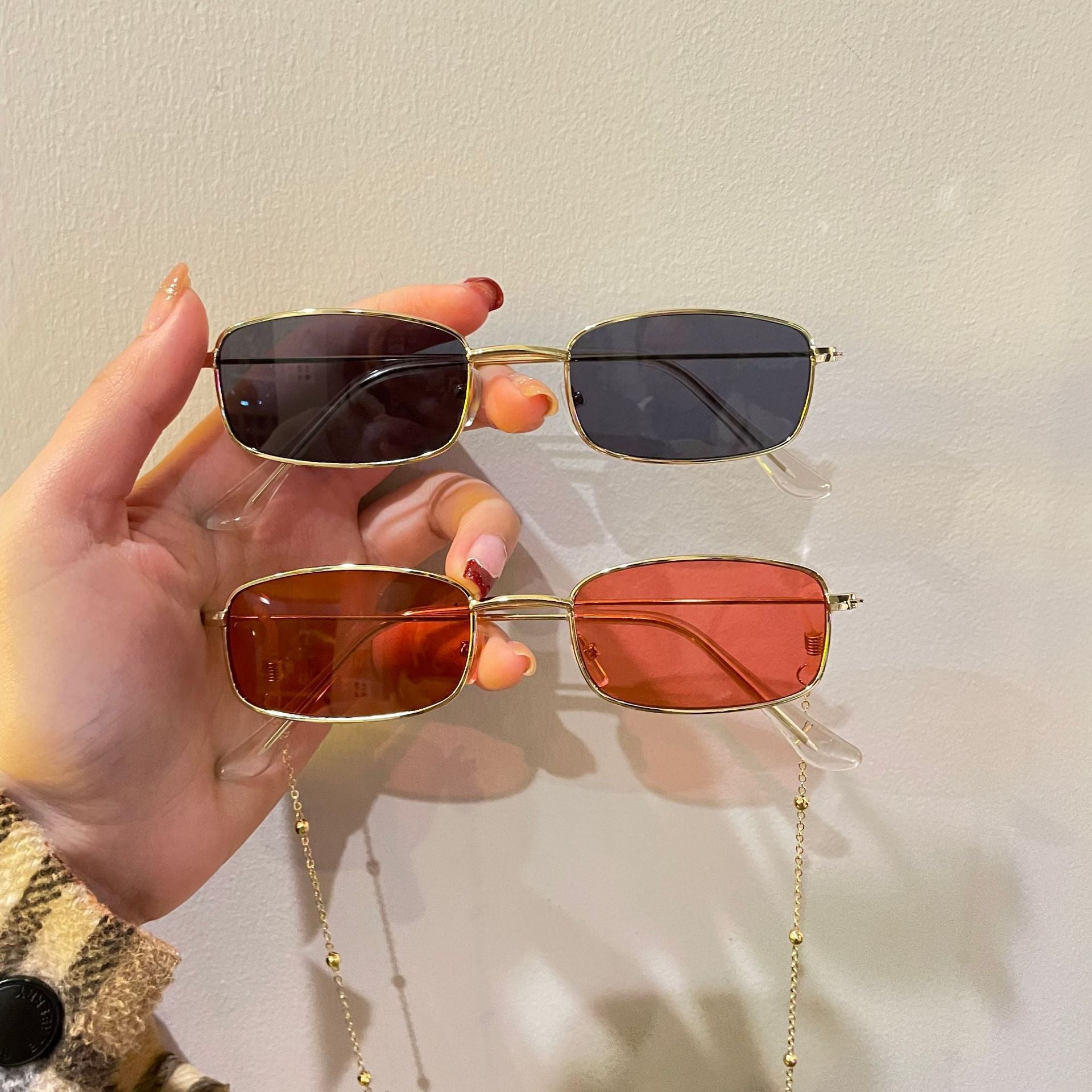 Metal square frame sunglasses