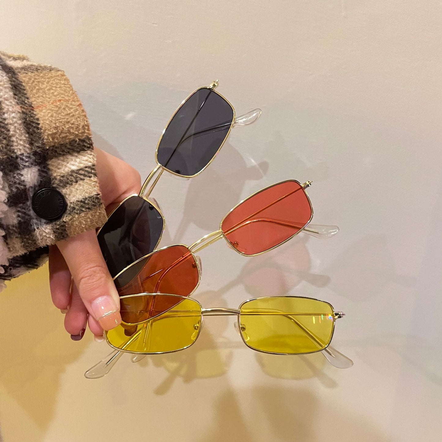 Metal square frame sunglasses