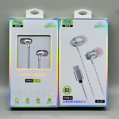 Metal Type-C Wired Earphones with Microphone