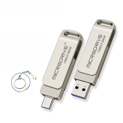 Metal USB Flash Drive 64GB 128GB 256GB Dual Type-C and USB 3.1 High-Speed