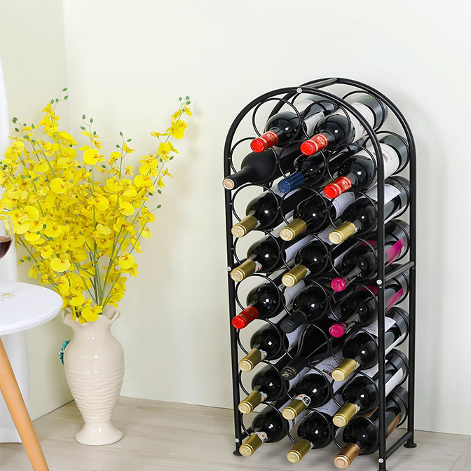 Metal Wine Display Rack Floor Standing Wine Bottle Holder