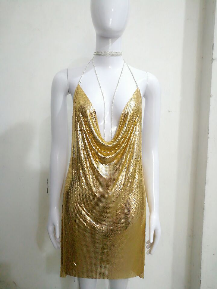 Metallic Sequin Rhinestone Dress