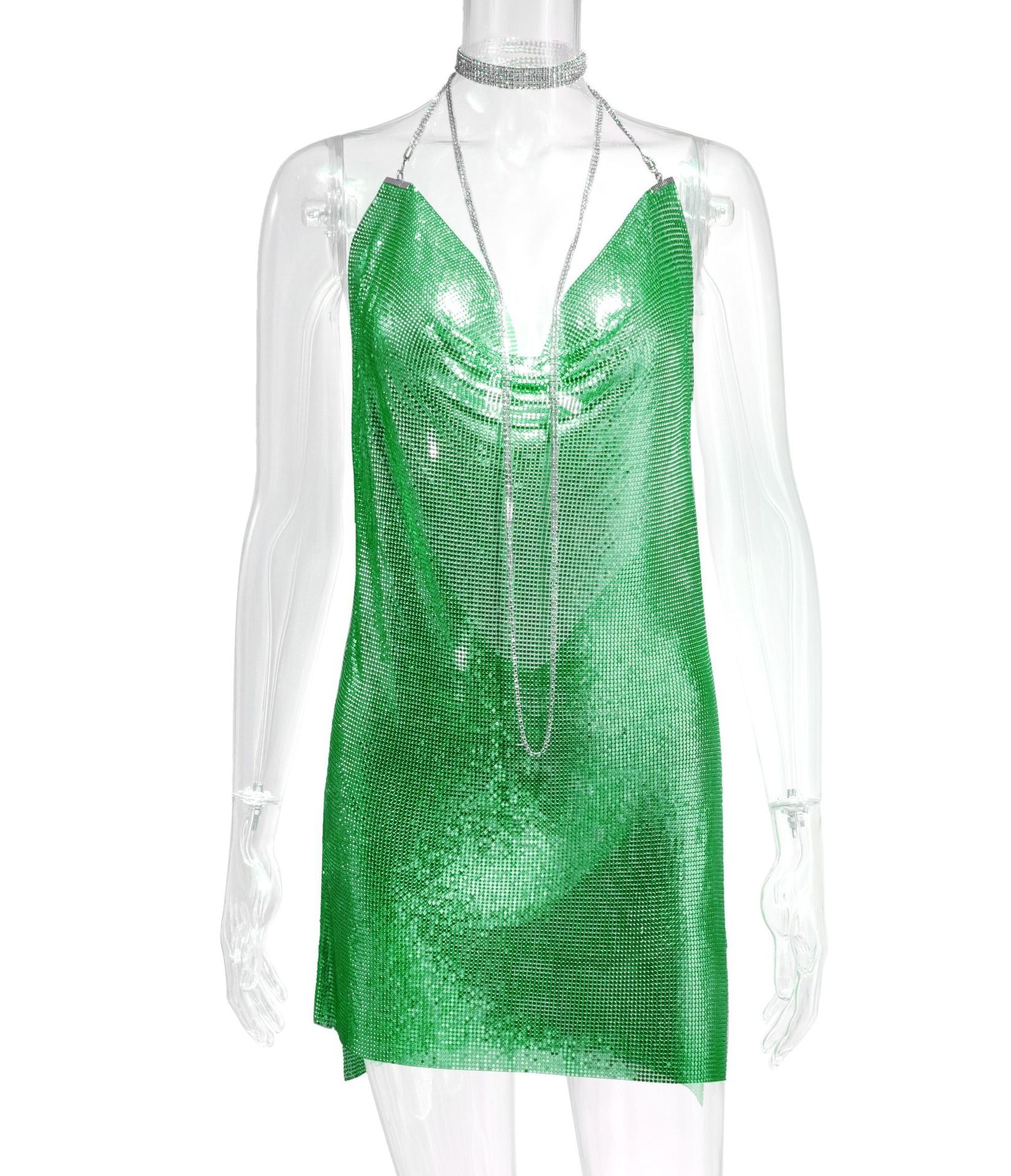 Metallic Sequin Rhinestone Dress