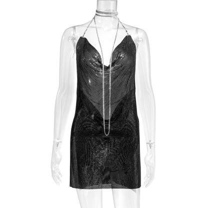 Metallic Sequin Rhinestone Dress