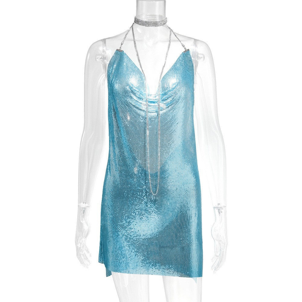Metallic Sequin Rhinestone Dress
