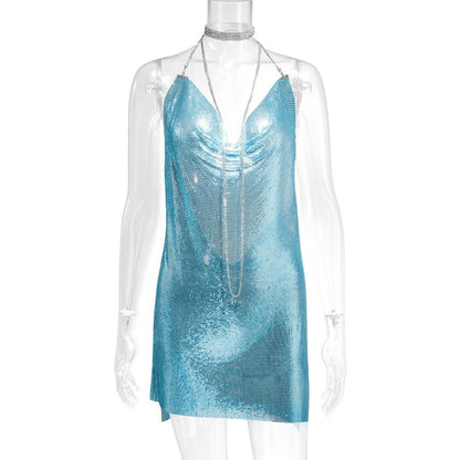 Metallic Sequin Rhinestone Dress