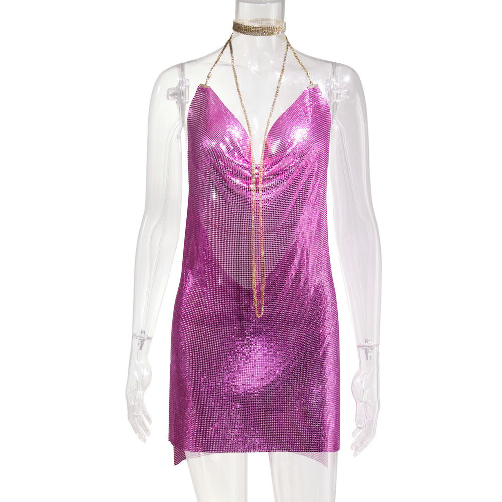 Metallic Sequin Rhinestone Dress