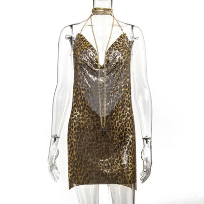 Metallic Sequin Rhinestone Dress