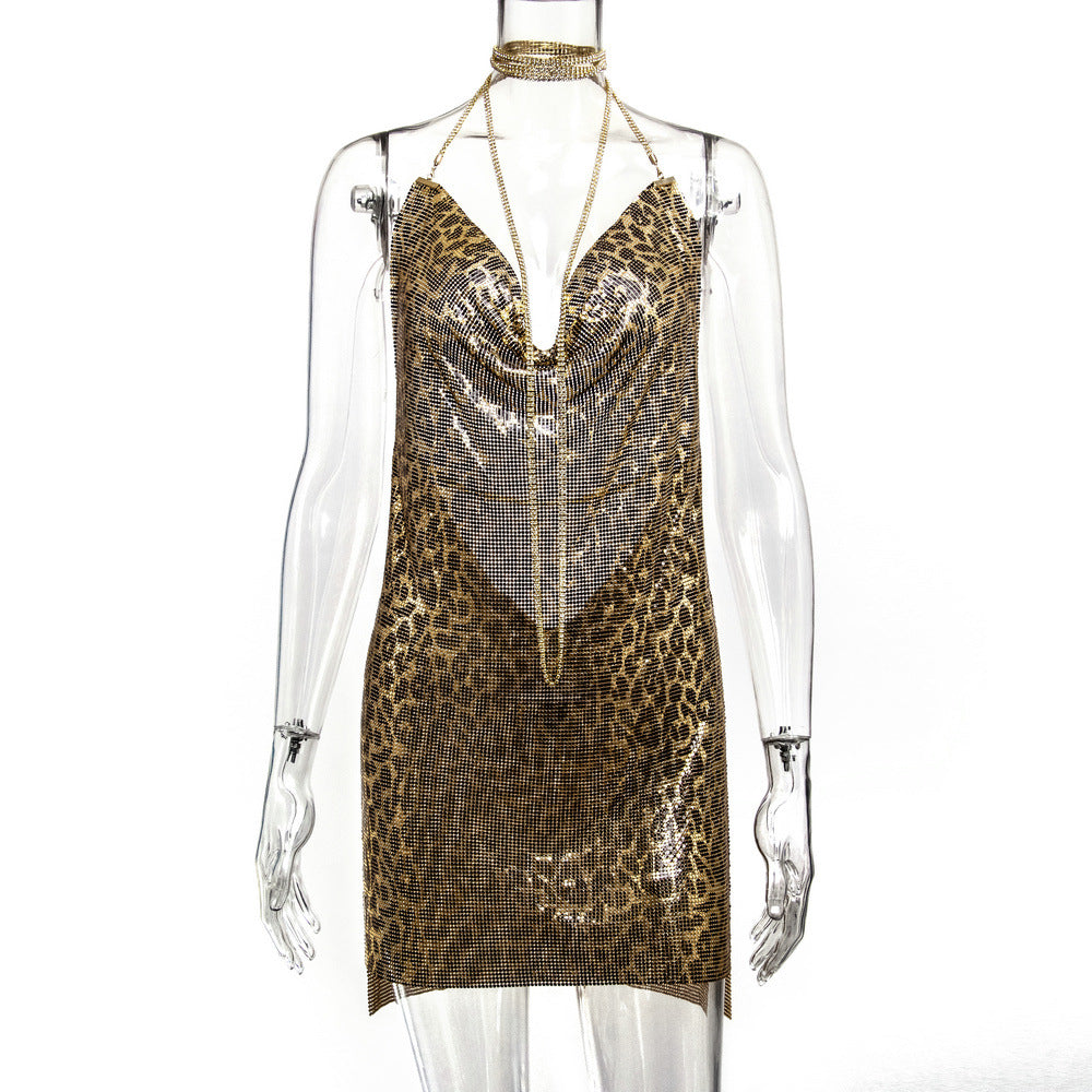 Metallic Sequin Rhinestone Dress