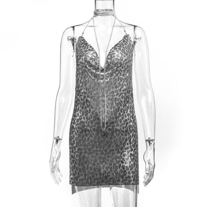 Metallic Sequin Rhinestone Dress