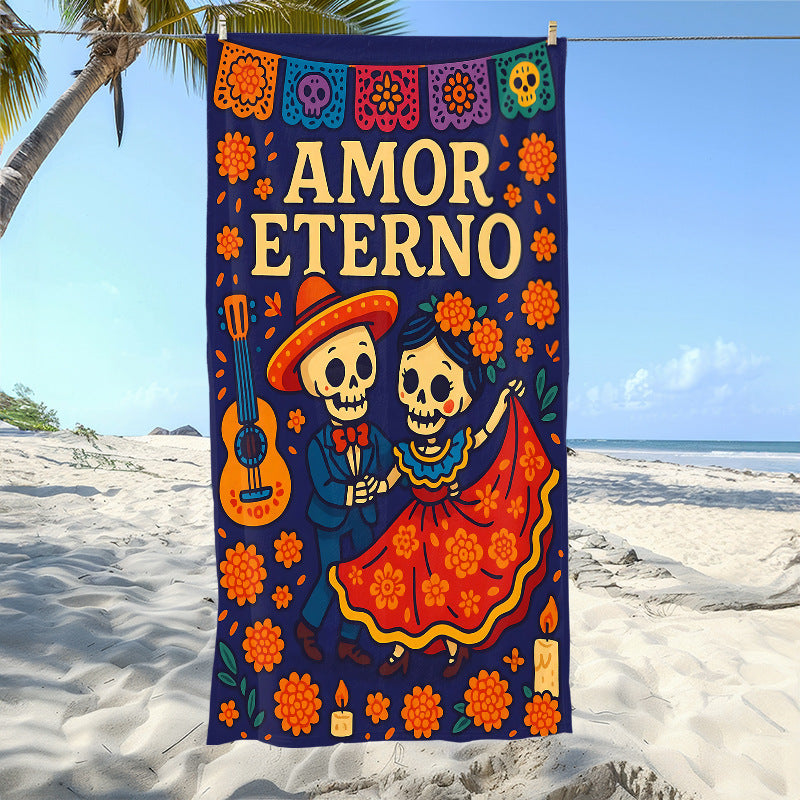 Mexican Day of the Dead Beach Towel