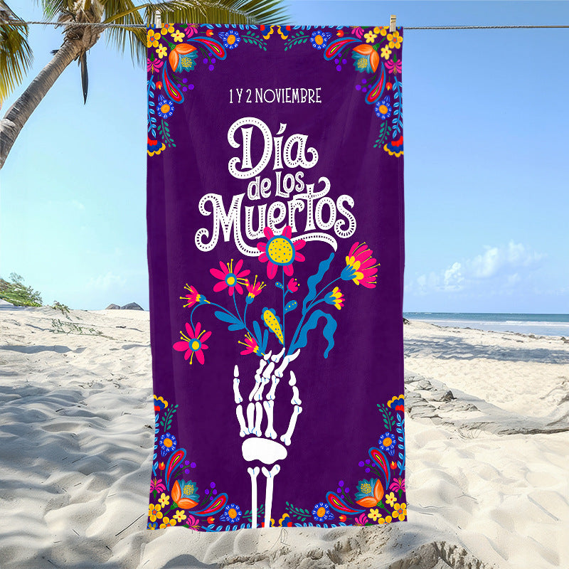 Mexican Day of the Dead Beach Towel