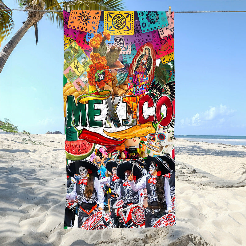 Mexican Day of the Dead Beach Towel