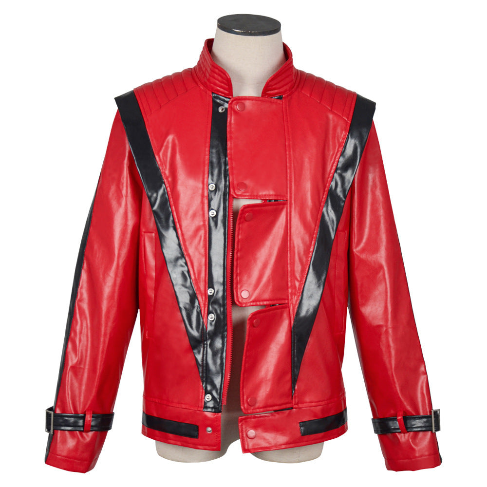 Michael Jackson Cosplay Red Leather Jacket