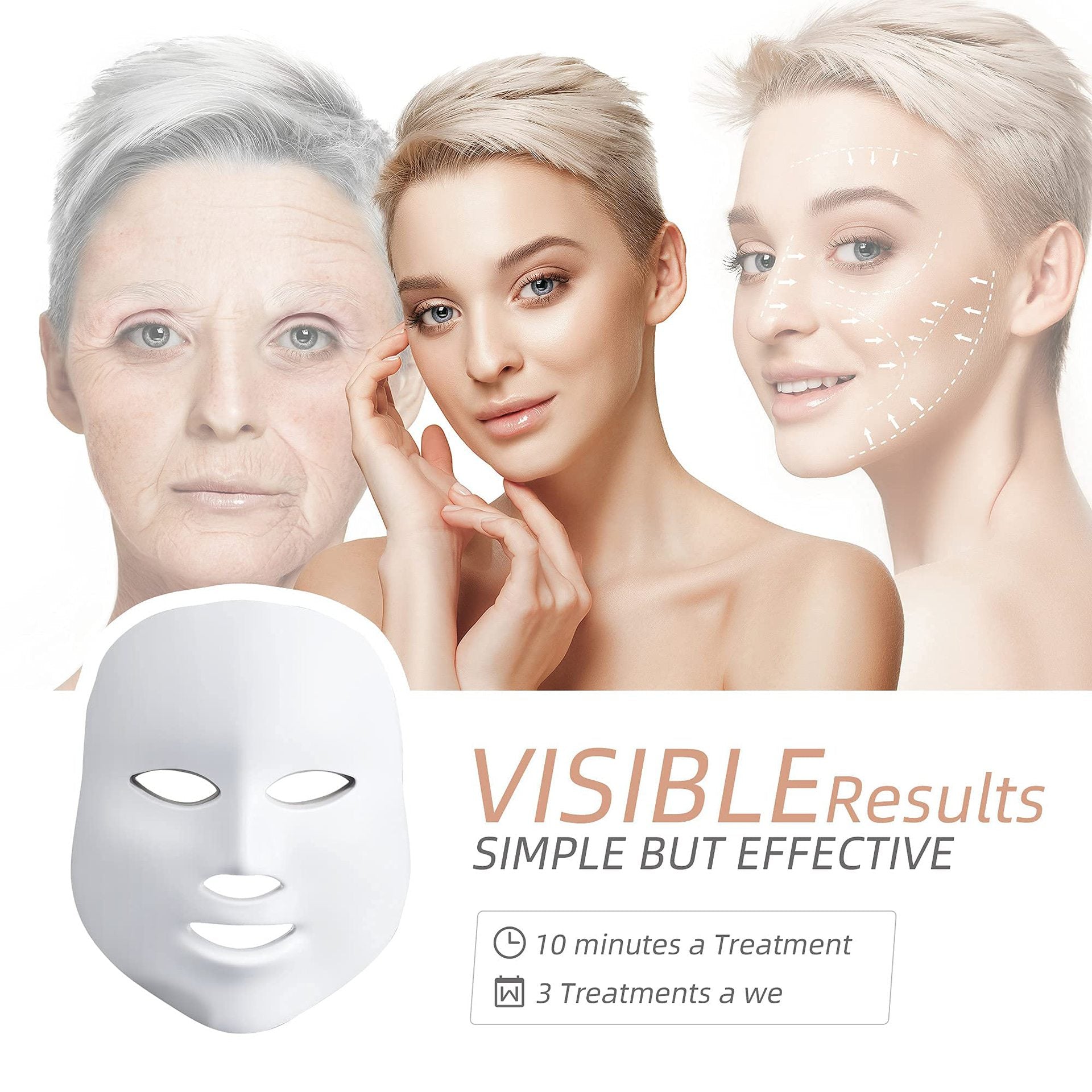 Micro-electrophoton skin rejuvenation mask