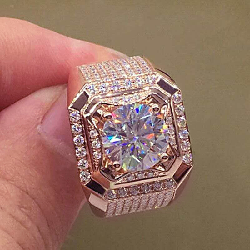 Micro-Encrusted Square Geometric Ring