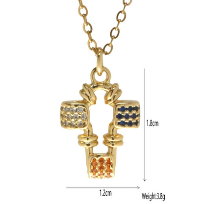 Micro-inlaid Zircon Geometric Pendant Necklace