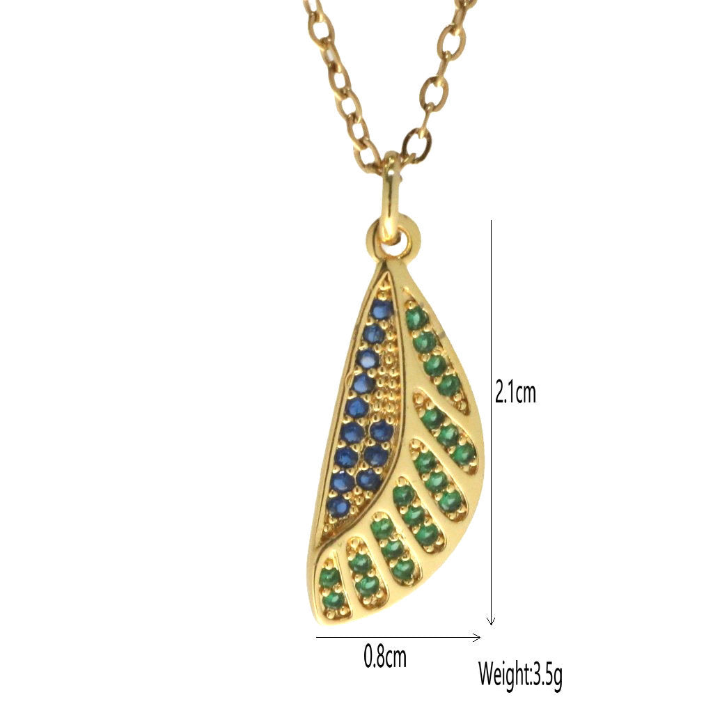 Micro-inlaid Zircon Geometric Pendant Necklace