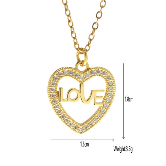 Micro-inlaid Zircon Geometric Pendant Necklace