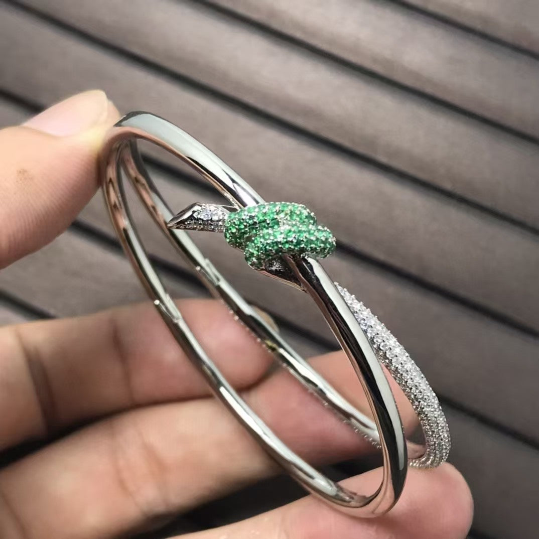 Micro-inlaid zircon open bracelet