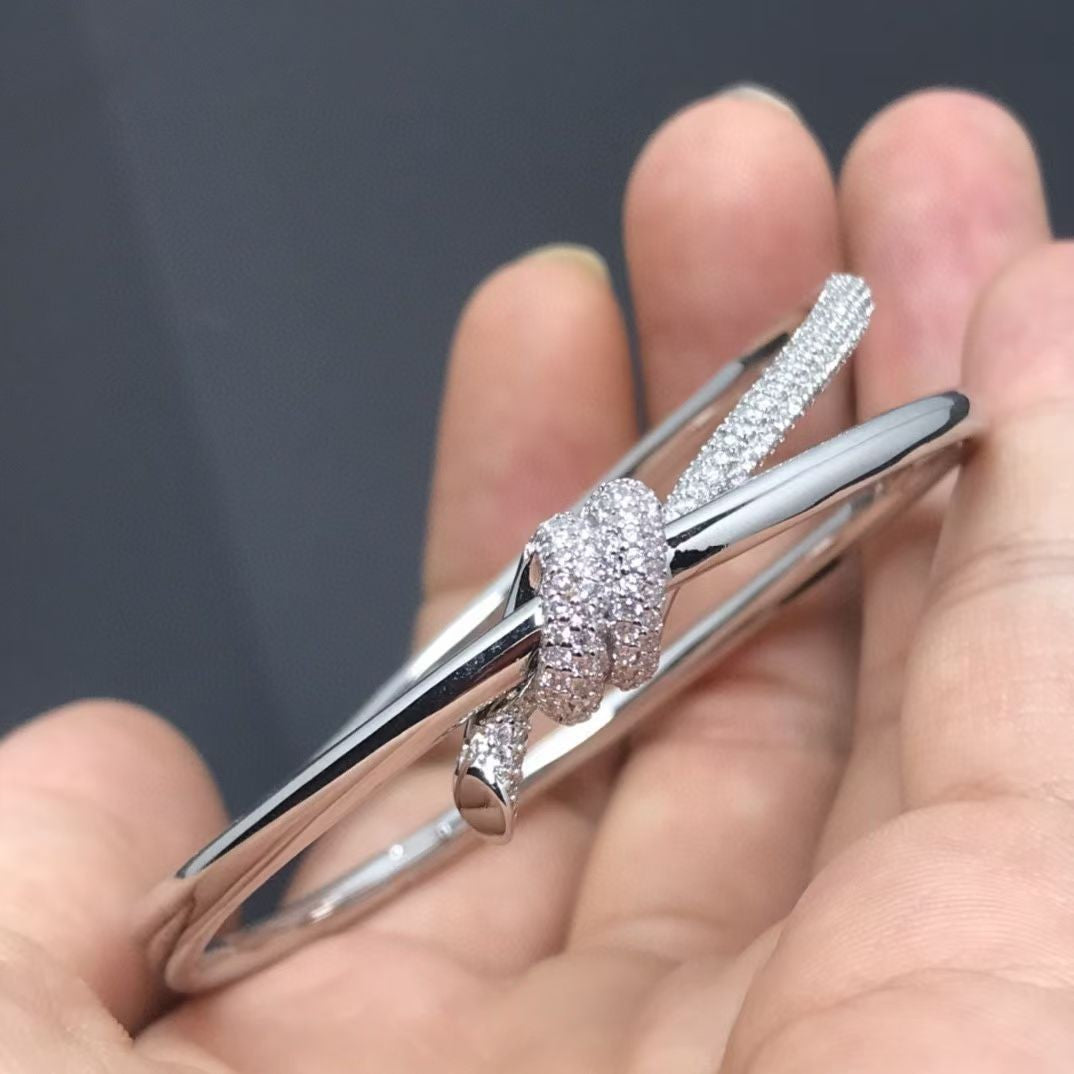 Micro-inlaid zircon open bracelet