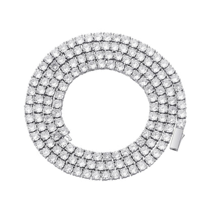 Micro-Paved Copper Zirconia Single-Row Spring Clasp Personality Tennis Chain