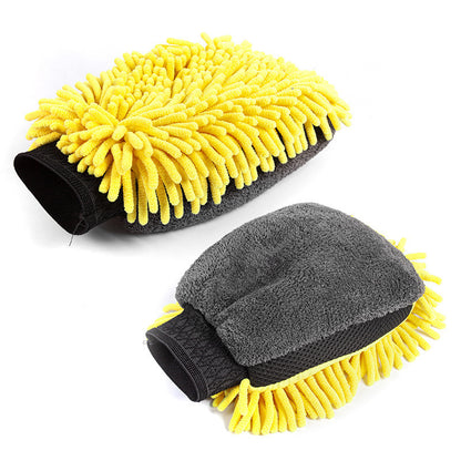 Microfiber Car Wash Gloves with Chenille Coral Texture