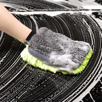 Microfiber Car Wash Gloves with Chenille Coral Texture